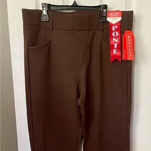 NWT MAZE COLLECTION PLUS SIZE 1X Brown Flare Bootcut